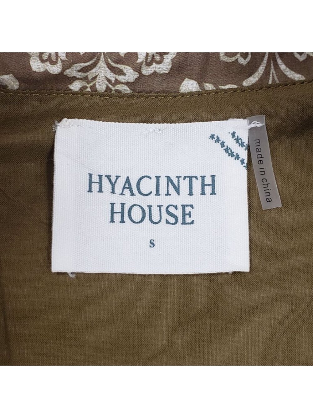 Hyacinth House Russell Mini Dress Olive Women’s Small Bell Sleeve Tiered NWT - Picture 4 of 16